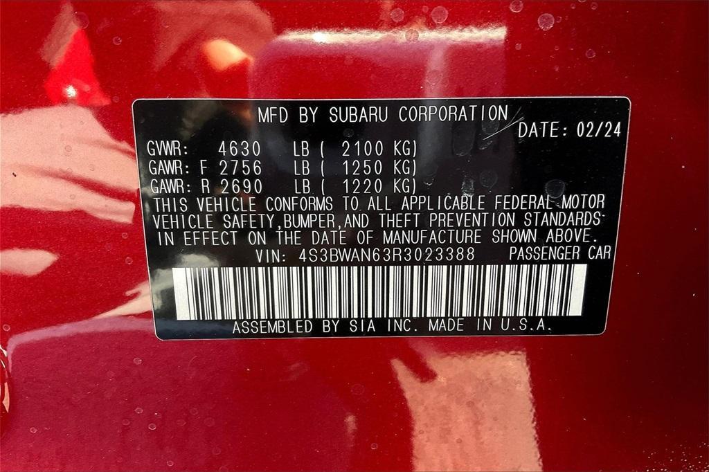 new 2024 Subaru Legacy car, priced at $35,958