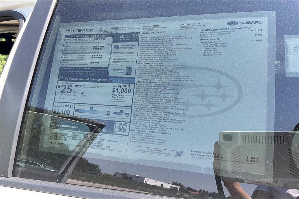 new 2025 Subaru Outback car, priced at $40,816