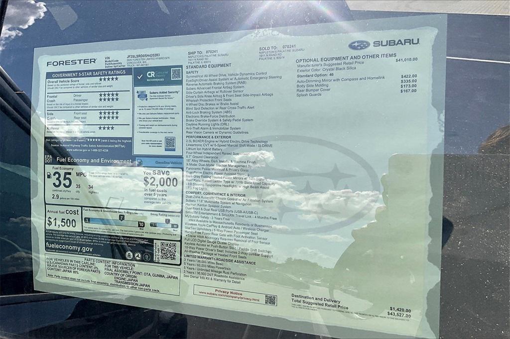 new 2025 Subaru Forester Hybrid car, priced at $42,027