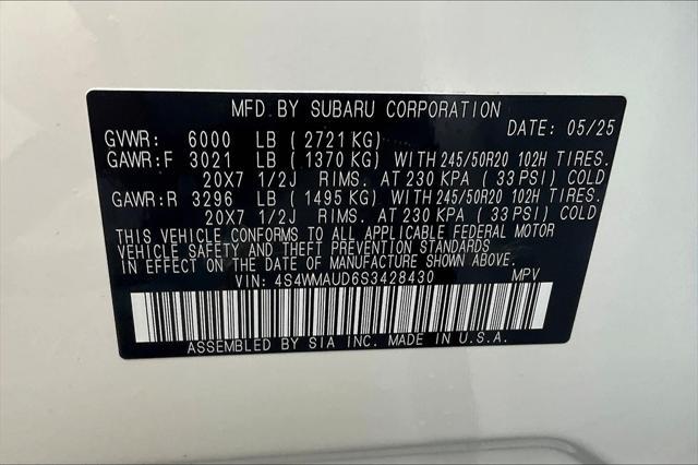 new 2025 Subaru Ascent car, priced at $53,647