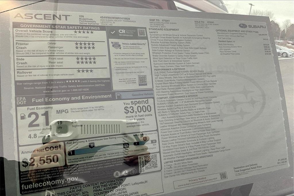 new 2024 Subaru Ascent car, priced at $51,140