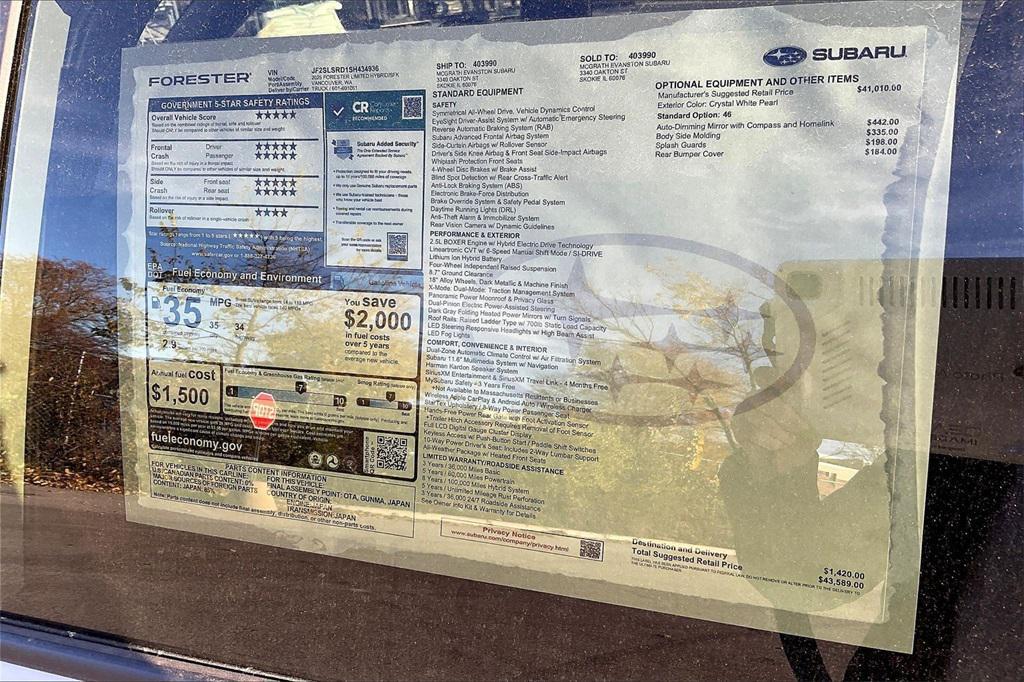new 2025 Subaru Forester Hybrid car, priced at $40,537
