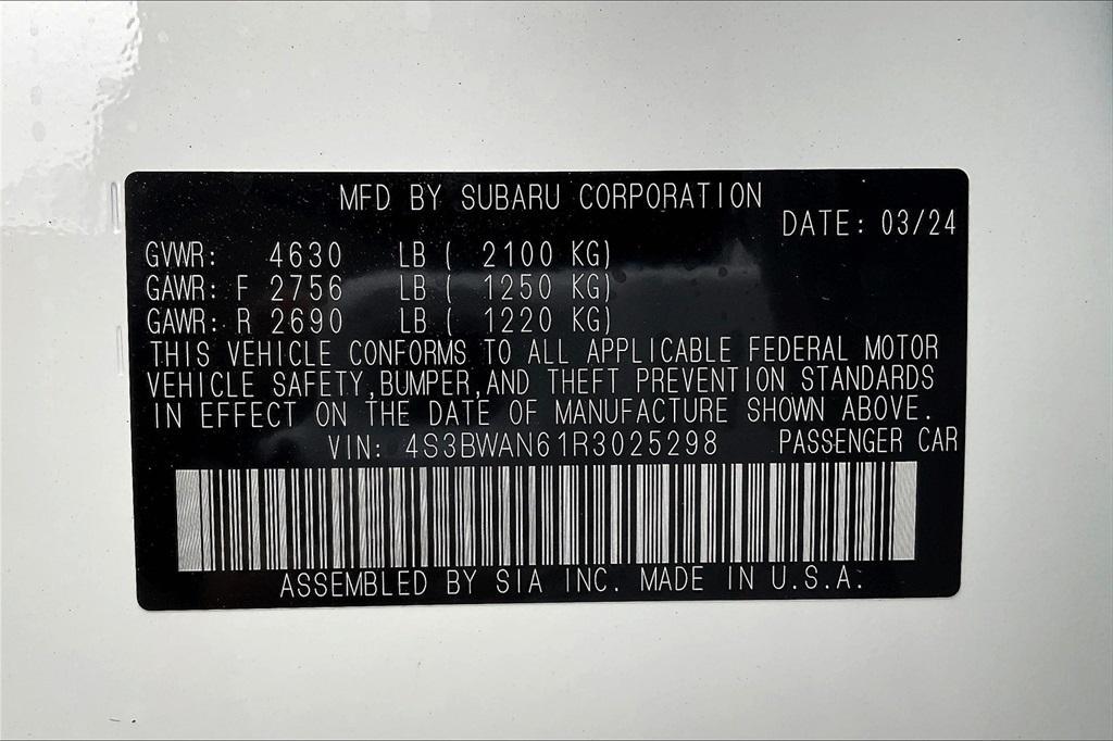 new 2024 Subaru Legacy car, priced at $35,621