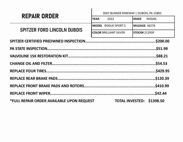 used 2022 Nissan Rogue Sport car, priced at $17,495