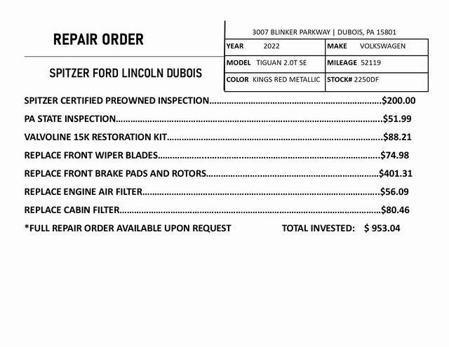 used 2022 Volkswagen Tiguan car, priced at $20,295