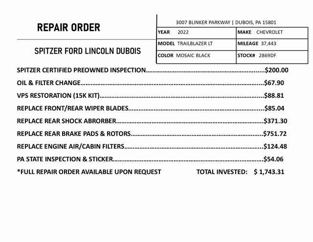 used 2022 Chevrolet TrailBlazer car, priced at $19,999