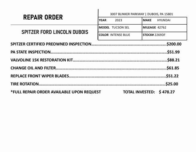 used 2023 Hyundai Tucson car, priced at $20,495