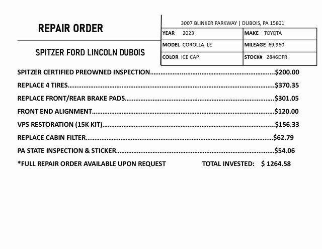 used 2023 Toyota Corolla car, priced at $16,917