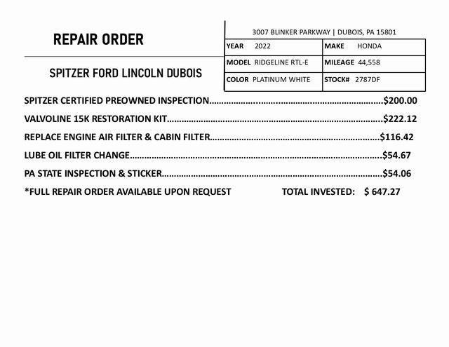 used 2022 Honda Ridgeline car, priced at $30,996