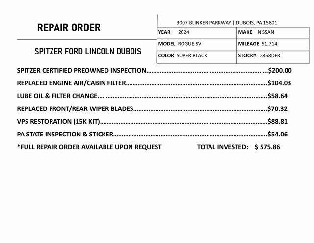used 2024 Nissan Rogue car, priced at $19,487