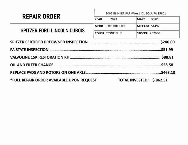 used 2022 Ford Explorer car, priced at $28,295
