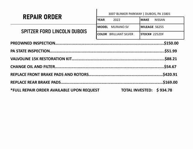 used 2022 Nissan Murano car, priced at $21,495