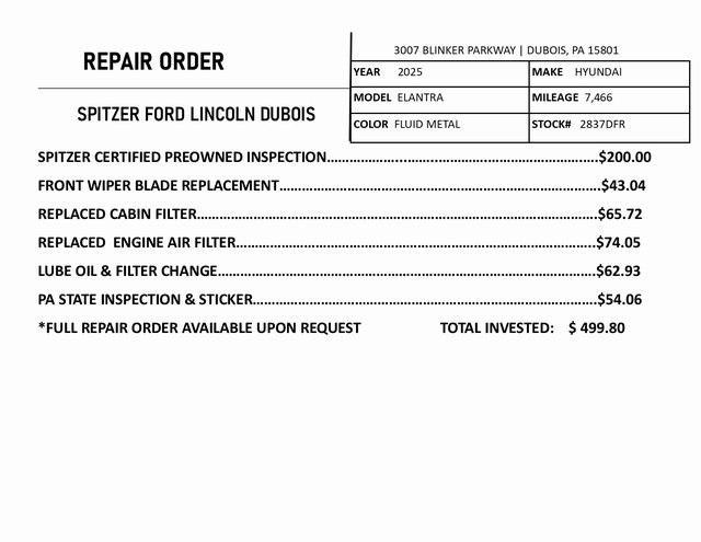 used 2025 Hyundai Elantra car, priced at $20,437