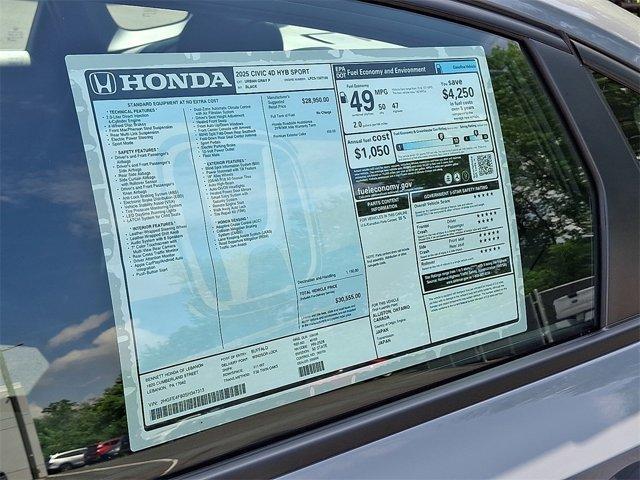 new 2025 Honda Civic Hybrid car, priced at $29,280