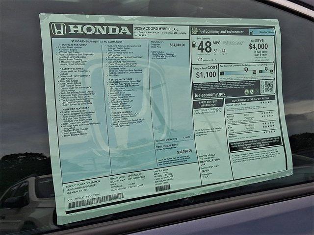 new 2025 Honda Accord Hybrid car, priced at $34,375