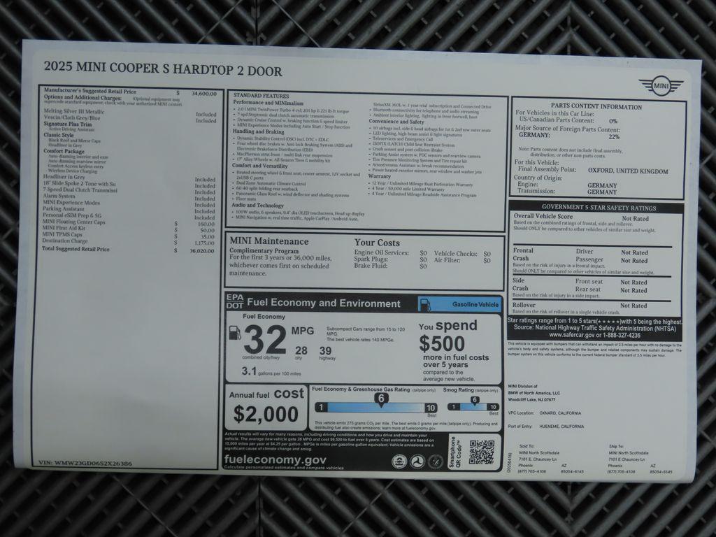 used 2025 MINI Hardtop car, priced at $36,020