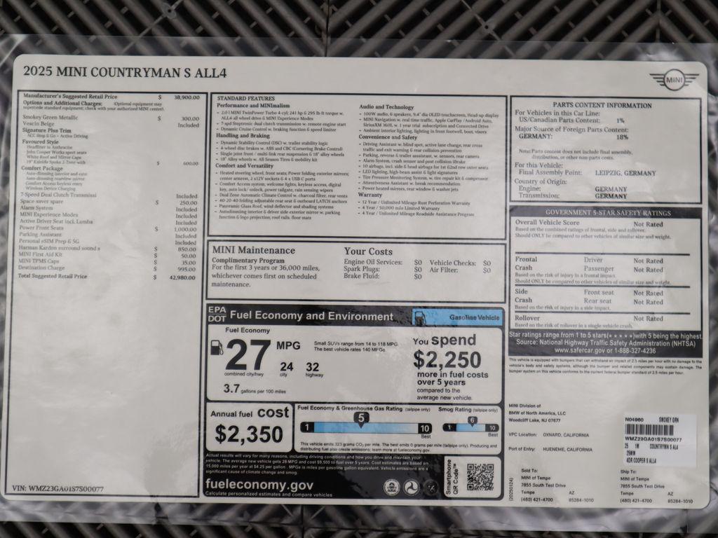 used 2025 MINI Countryman car, priced at $40,922