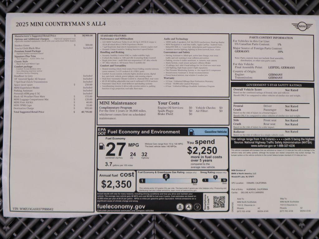 used 2025 MINI Countryman car, priced at $35,922