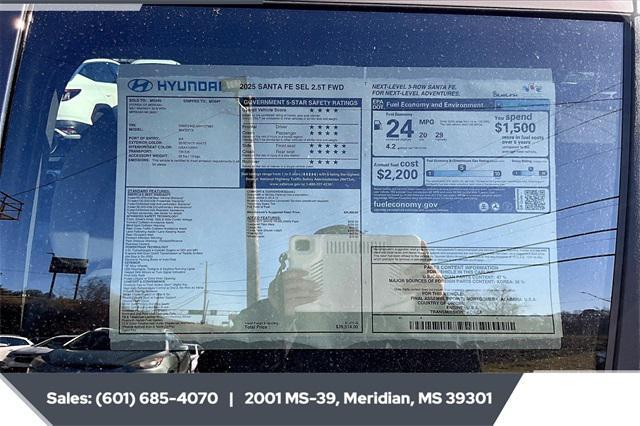 new 2025 Hyundai Santa Fe car, priced at $36,046