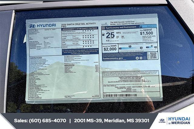 new 2026 Hyundai SANTA CRUZ car, priced at $35,977