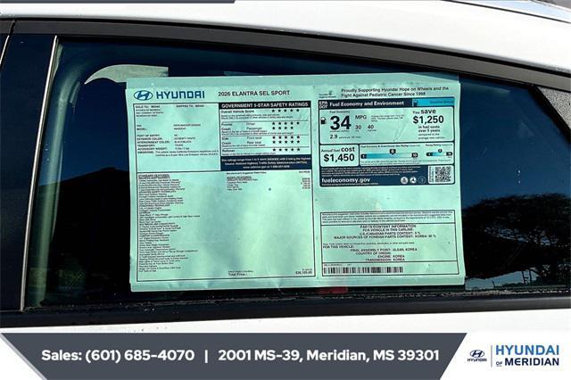 new 2026 Hyundai Elantra car, priced at $24,717