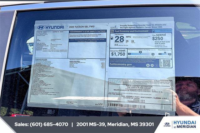 new 2026 Hyundai Tucson car, priced at $29,763