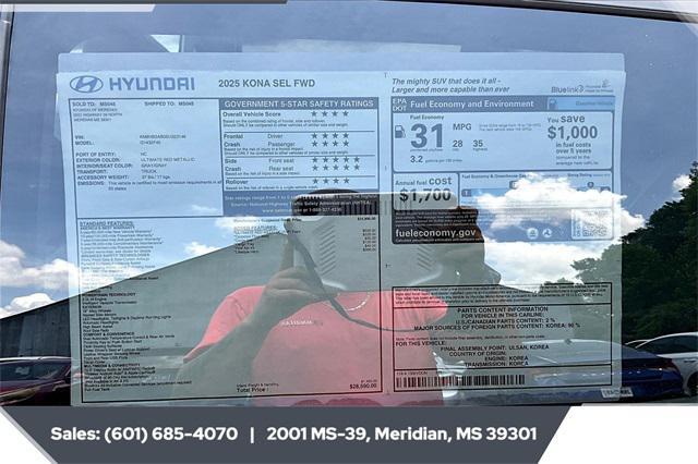 new 2025 Hyundai Kona car, priced at $26,007