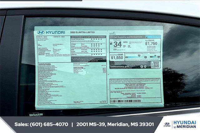 new 2025 Hyundai Elantra car, priced at $27,584
