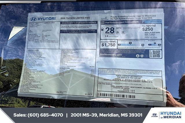 new 2026 Hyundai Tucson car, priced at $37,163