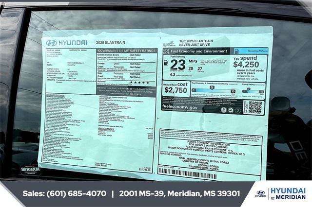 new 2025 Hyundai ELANTRA N car, priced at $36,954