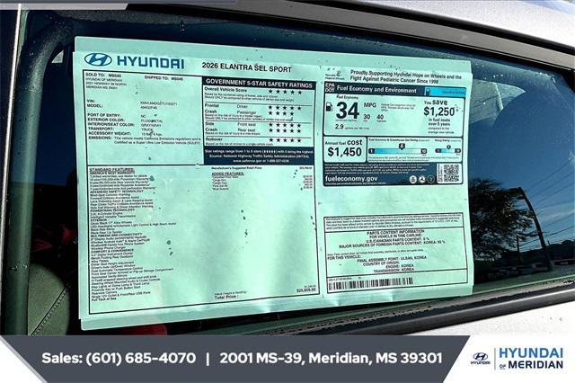 new 2026 Hyundai Elantra car, priced at $24,236