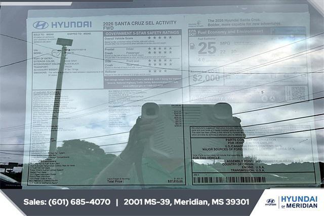 new 2026 Hyundai SANTA CRUZ car, priced at $35,977