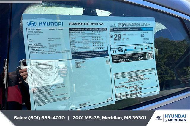 new 2026 Hyundai Sonata car, priced at $29,178