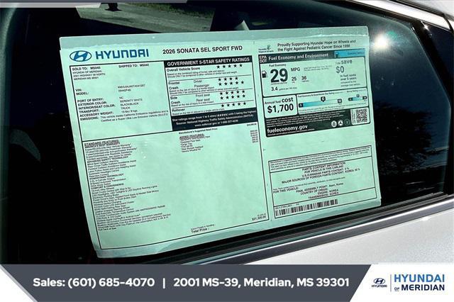 new 2026 Hyundai Sonata car, priced at $29,670