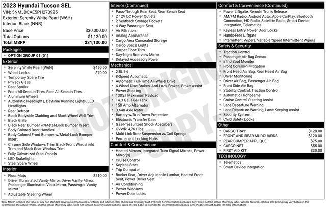 used 2023 Hyundai Tucson car, priced at $22,150