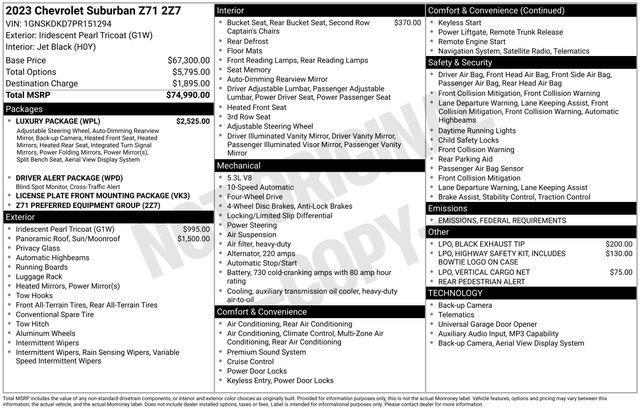 used 2023 Chevrolet Suburban car, priced at $59,997