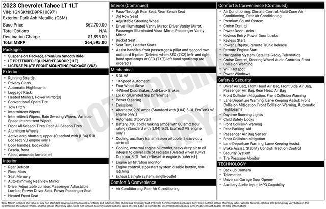 used 2023 Chevrolet Tahoe car, priced at $46,323