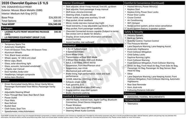 used 2020 Chevrolet Equinox car, priced at $15,650