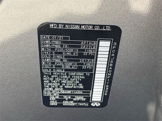 used 2021 INFINITI QX50 car, priced at $22,330