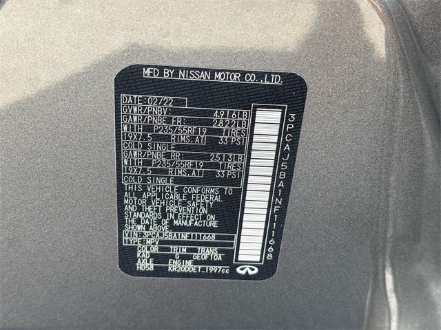 used 2022 INFINITI QX50 car, priced at $26,187