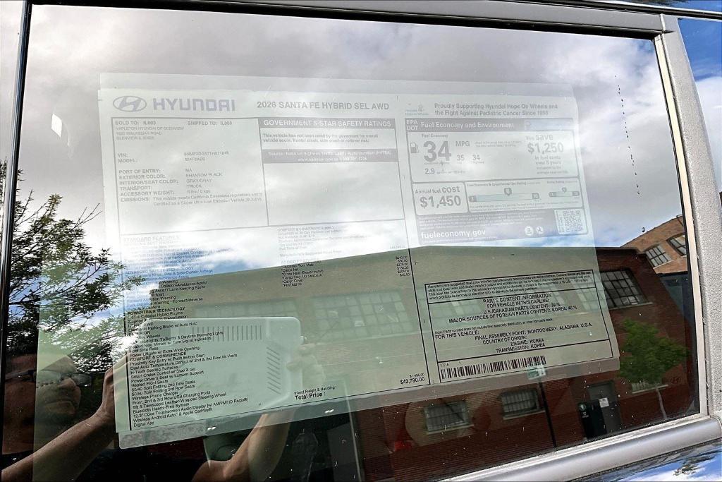 new 2026 Hyundai SANTA FE HEV car, priced at $42,048