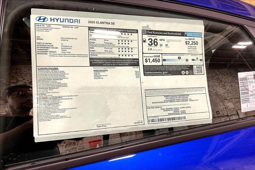 new 2025 Hyundai Elantra car, priced at $21,605
