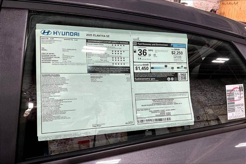 new 2025 Hyundai Elantra car, priced at $21,632