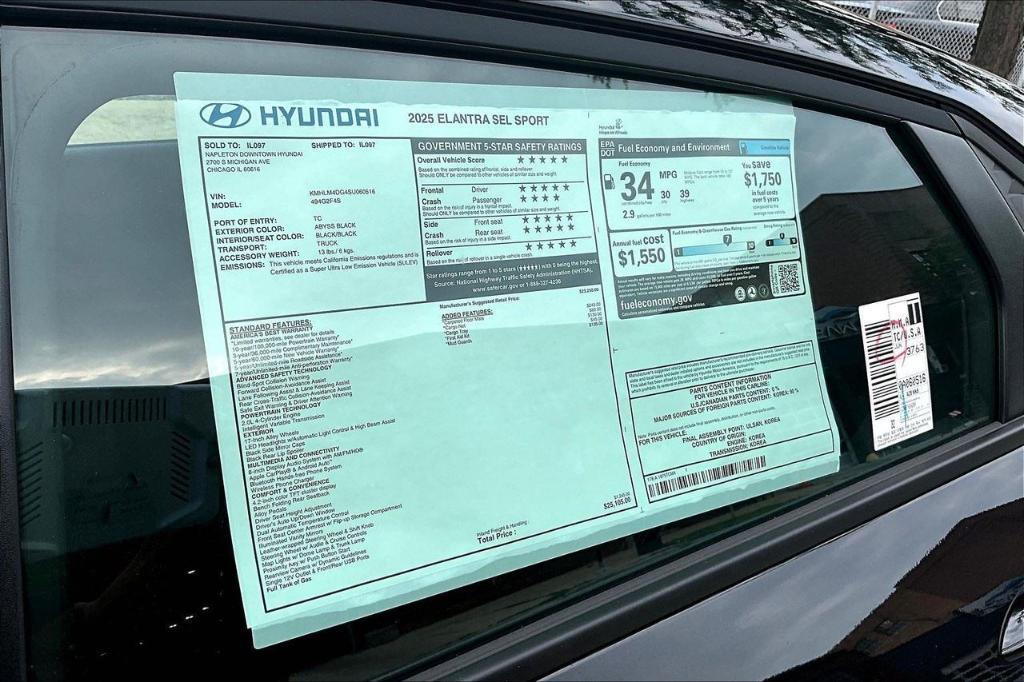 new 2025 Hyundai Elantra car, priced at $22,595