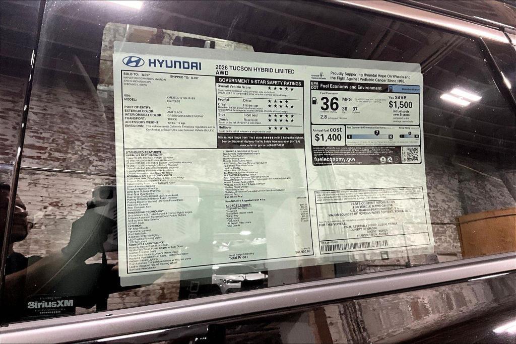 new 2026 Hyundai TUCSON Hybrid car, priced at $41,150