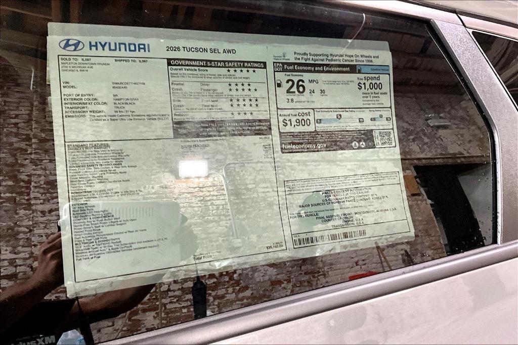 new 2026 Hyundai Tucson car, priced at $31,592