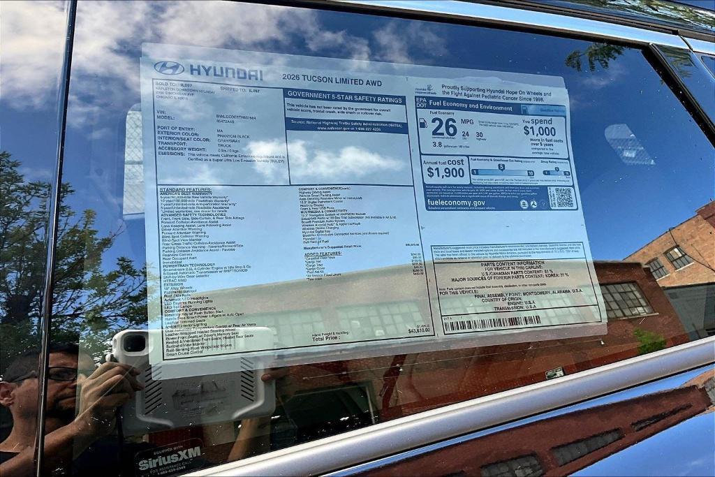 new 2026 Hyundai Tucson car, priced at $39,439