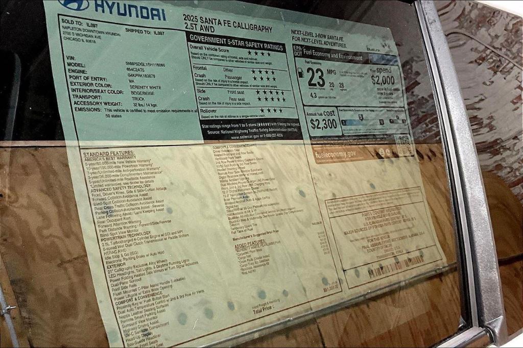 new 2025 Hyundai Santa Fe car, priced at $49,359