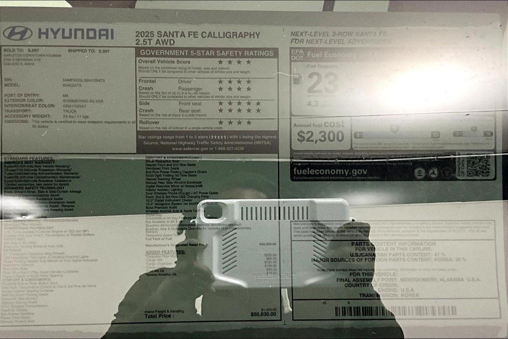 new 2025 Hyundai Santa Fe car, priced at $44,489