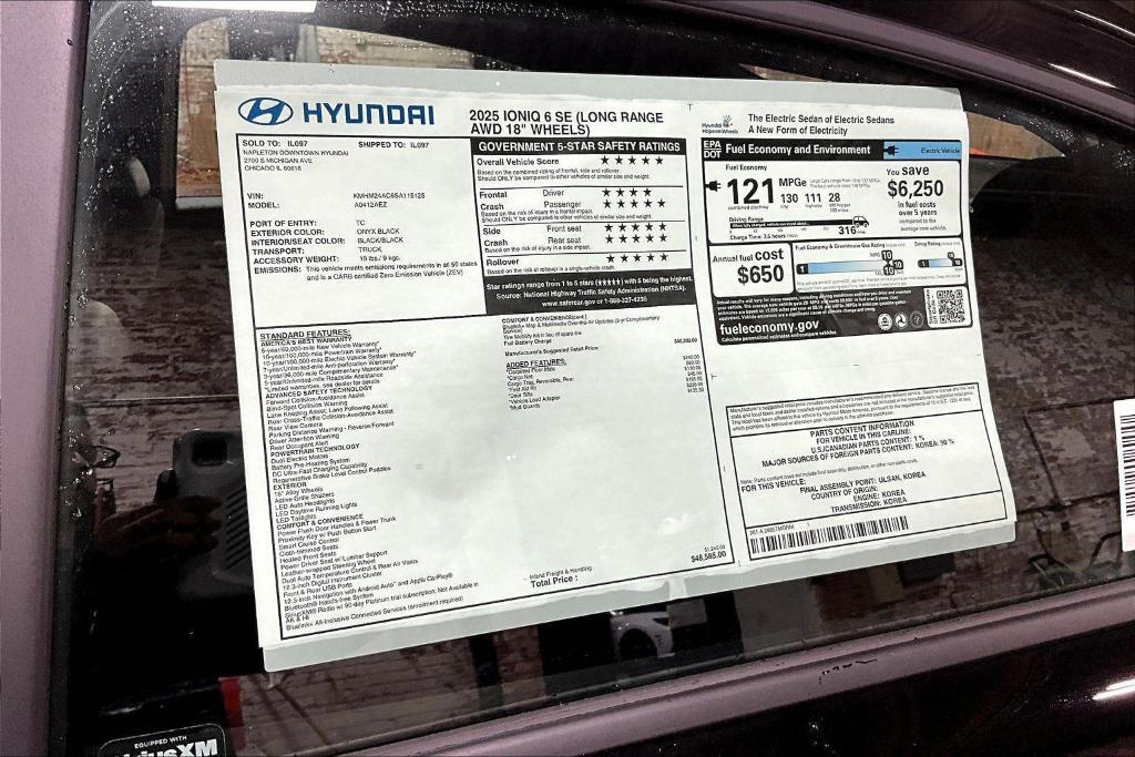 new 2025 Hyundai IONIQ 6 car, priced at $48,585